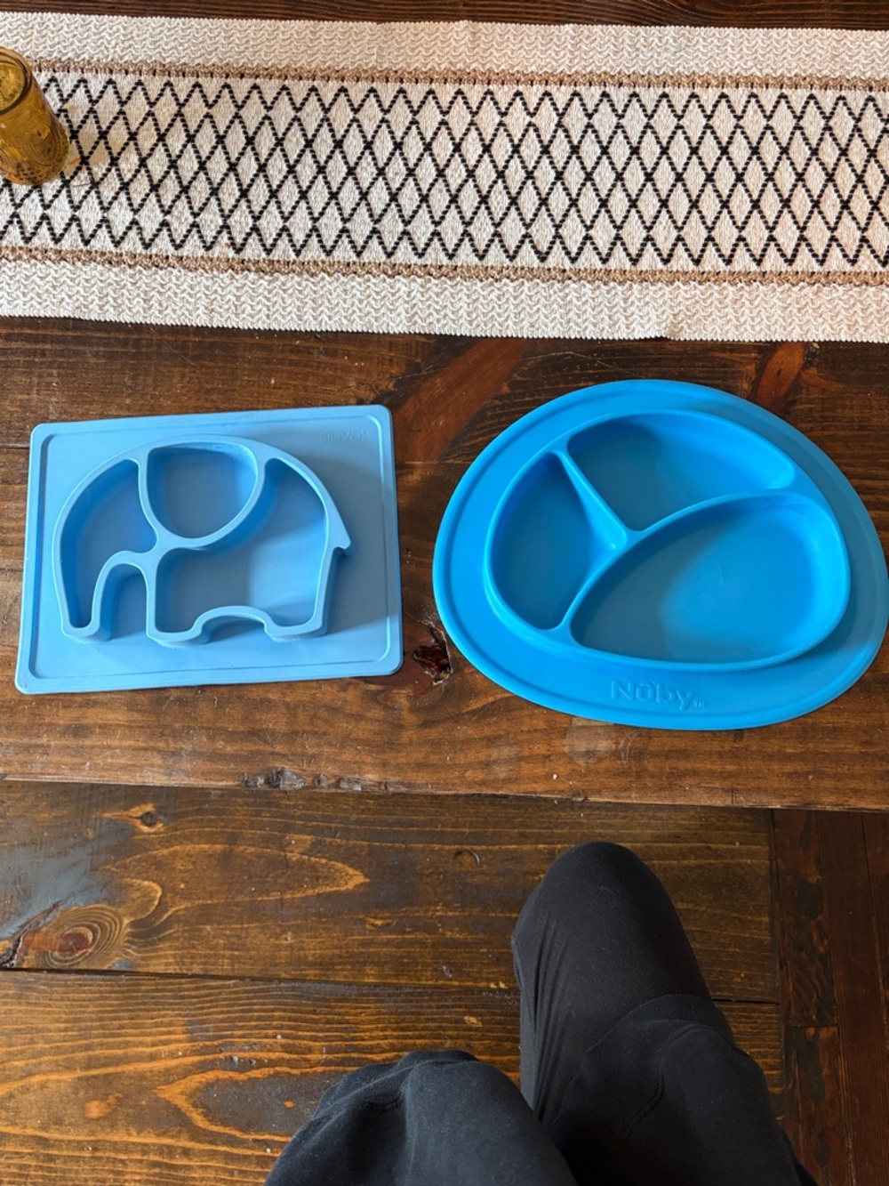 Nuby & Silvio Blue Silicone Divided Plate & Elephant Placemat Set